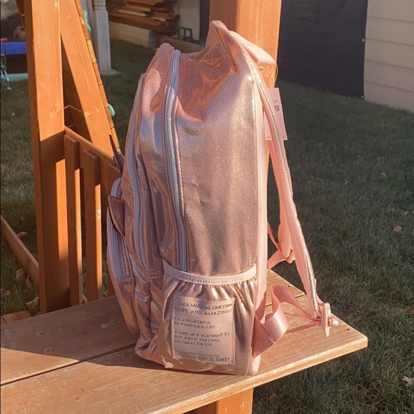 Rose Gold Quilted Unicorn Initial  Backpack “S” - Picture 7 of 11